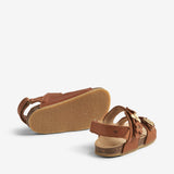 Wheat Footwear Sandal Cork Open Toe Clare Flowers Sandals 9002 cognac