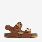 Wheat Footwear Sandal Cork Open Toe Clare Flowers Sandals 9002 cognac