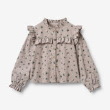 Wheat Main Shirt L/S Noreen Shirt 9553 dusty purple flower hearts