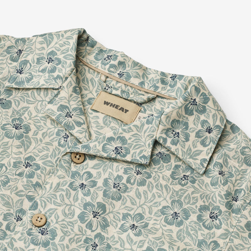 Wheat Main Shirt S/S Anker Shirts and Blouses 9412 aqua hawaii flowers