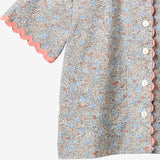 Wheat Main Shirt S/S Lace Vilma Shirt 2650 air blue flowers