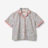 Wheat Main Shirt S/S Lace Vilma Shirt 2650 air blue flowers