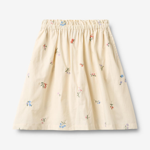 スカート NORA FLOWER EMBROIDERY SKIRT Skirt Nora - ivory embroidery flowers – Wheat.eu