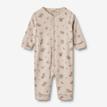 Wheat Main Sleepsuit L/S Nikola | Baby Jumpsuits 1359 pale lilac flowers