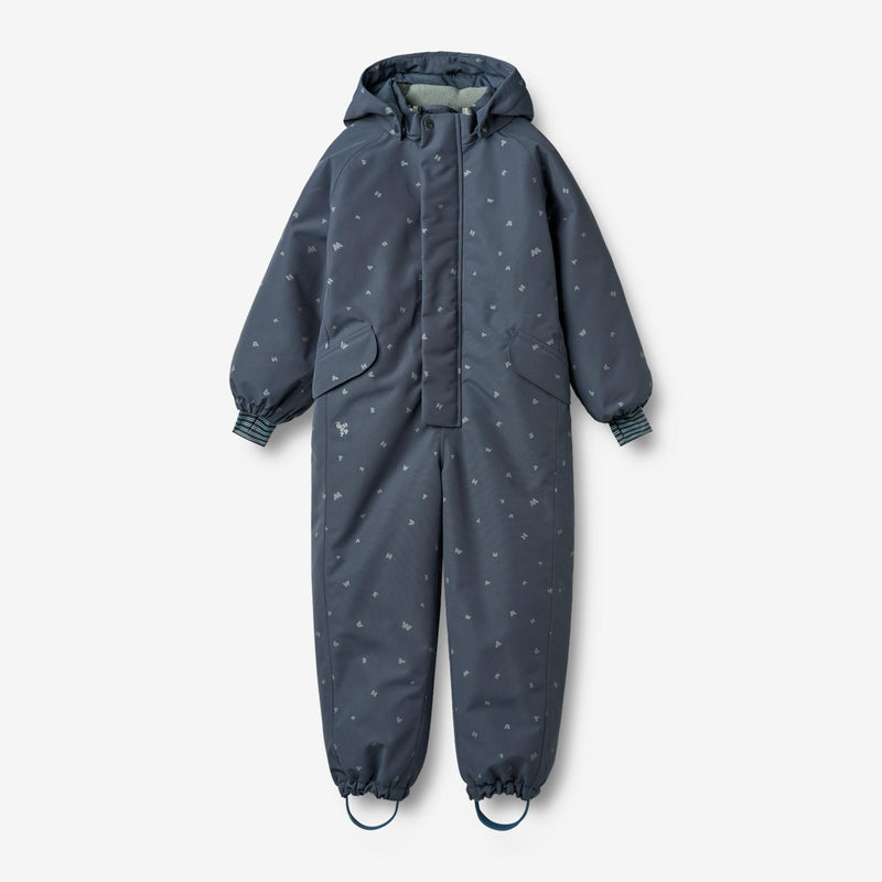 Wheat Outerwear Snowsuit Miko Outdoor Suit 9534 greyblue letters