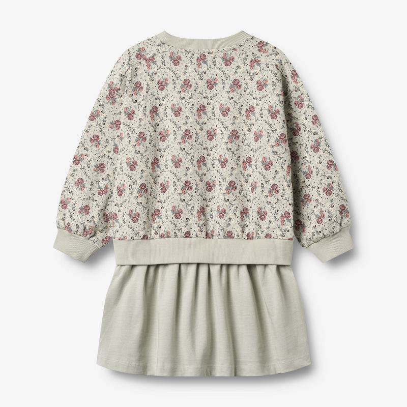 Wheat Main Sweat Dress L/S Maggie Dress 9539 slightly green flowers