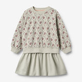 Wheat Main Sweat Dress L/S Maggie Dress 9539 slightly green flowers
