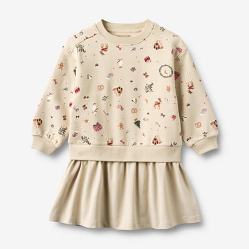 Wheat Main Sweat Dress L/S Maggie Dress 1121 offwhite holiday