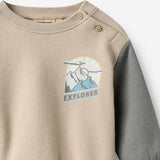 Wheat Main Sweatshirt L/S Elliot Print Sweatshirt 9711 grey moon
