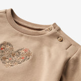 Wheat Main Sweatshirt L/S Embroidery Nelly | Baby Sweatshirts 1190 rose shadow