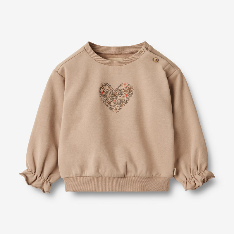 Wheat Main Sweatshirt L/S Embroidery Nelly | Baby Sweatshirts 1190 rose shadow