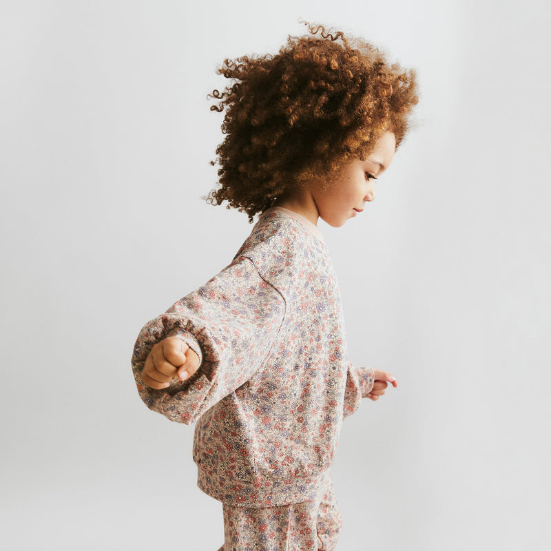 Wheat Main Sweatshirt L/S Lia Sweatshirt 2036 rose dust flowers