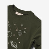 Wheat Main Sweatshirt Space Embroidery Sweatshirts 4097 deep forest