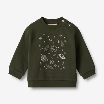 Wheat Main Sweatshirt Space Embroidery | Baby Sweatshirts 4097 deep forest