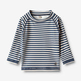Wheat Main Swim T-Shirt L/S Dilan Swimwear 1325 indigo stripe