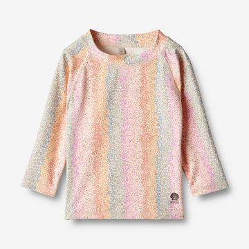 Wheat Main Swim T-Shirt L/S Dilan Swimwear 9506 rainbow flowers