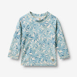 Wheat Main Swim T-shirt L/S Dilan T-Shirt 9635 blue palm