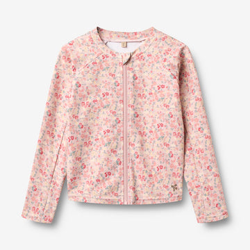 Wheat Main Swim T-shirt L/S Zip Ada T-Shirt 2526 powder flowers and seashells