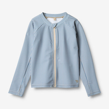 Wheat Main Swim T-shirt L/S Zip Ada T-Shirt 9580 blue swim stripe