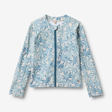 Wheat Main Swim T-shirt L/S Zip Ada T-Shirt 9635 blue palm