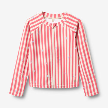 Wheat Main Swim T-shirt L/S Zip Ada T-Shirt 9657 red stripe flowers