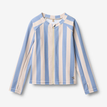 Wheat Main Swim T-shirt L/S Zip Ada T-Shirt 9732 bold blue stripe