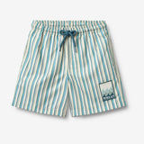 Wheat Main Swim Trunk Hansi badge Shorts 9630 aqua stripe