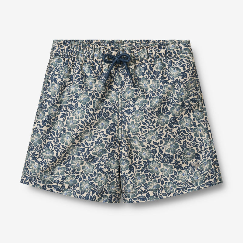 Wheat Main Swim Trunks Hansi Swimwear 9416 blue hawaii flowers