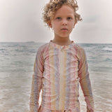Wheat Main Swim t-shirt L/S zip Ada Swimwear 1234 multi rainbow