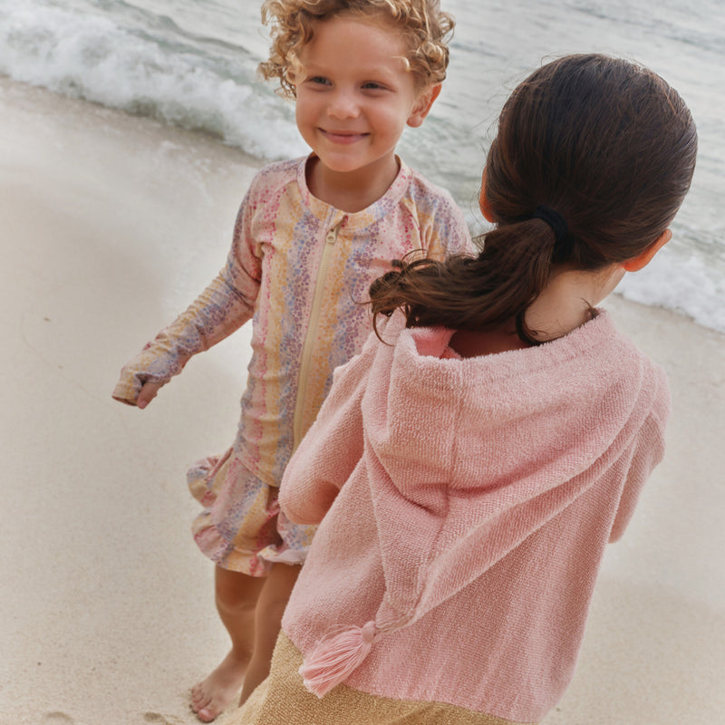 Wheat Main Swim t-shirt L/S zip Ada Swimwear 1234 multi rainbow