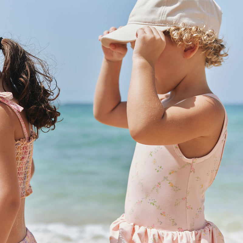 Wheat Main Swimsuit Erna Swimsuit 9450 powder checked flowers