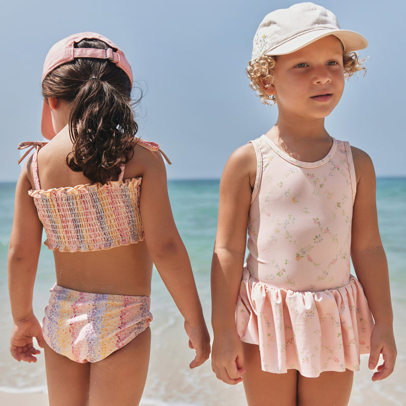 Wheat Main Swimsuit Erna Swimsuit 9450 powder checked flowers