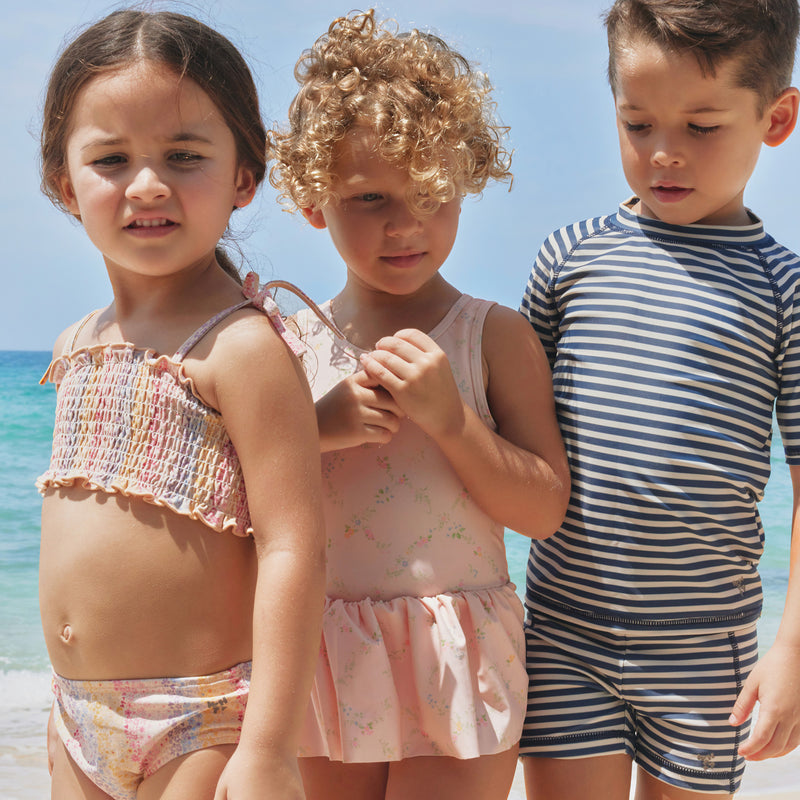 Wheat Main Swimsuit Erna Swimsuit 9450 powder checked flowers