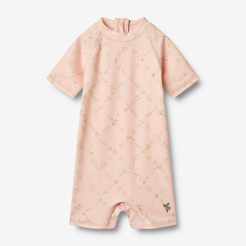 Wheat Main Swimsuit S/S Cas Swimsuit 9450 powder checked flowers