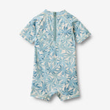 Wheat Main Swimsuit S/S Cas Swimsuit 9635 blue palm