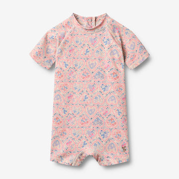 Wheat Main Swimsuit S/S Cas Swimsuit 9650 pink heart flowers