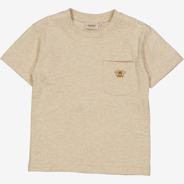 Wheat Main  T-Shirt Bee Embroidery Jersey Tops and T-Shirts 9109 buttermilk melange