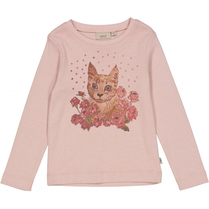 Wheat Main T-Shirt Cat Watercolor Jersey Tops and T-Shirts 2487 rose powder