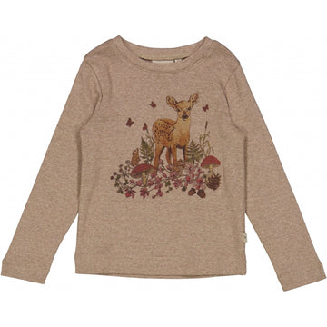 Wheat Main T-Shirt Deer Jersey Tops and T-Shirts 3204 khaki melange