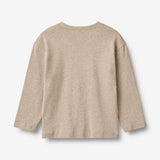 Wheat Main T-Shirt L/S Claus Jersey Tops and T-Shirts 0072 gravel melange