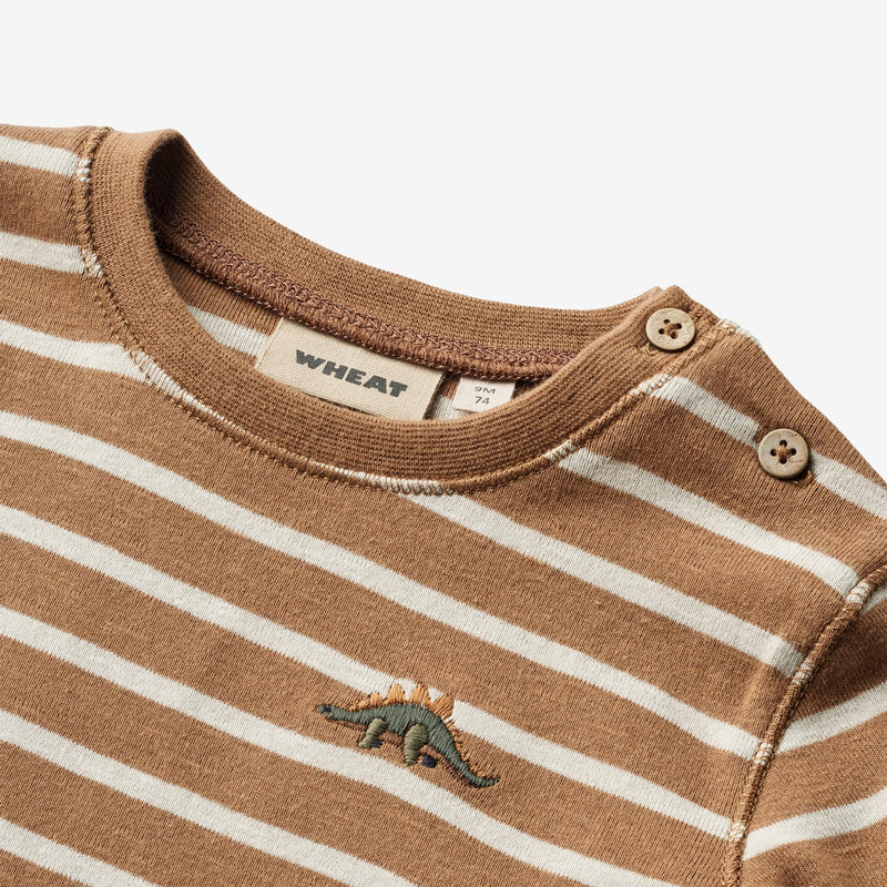 Wheat Main T-Shirt L/S Dustin Jersey Tops and T-Shirts 5078 caramel stripe