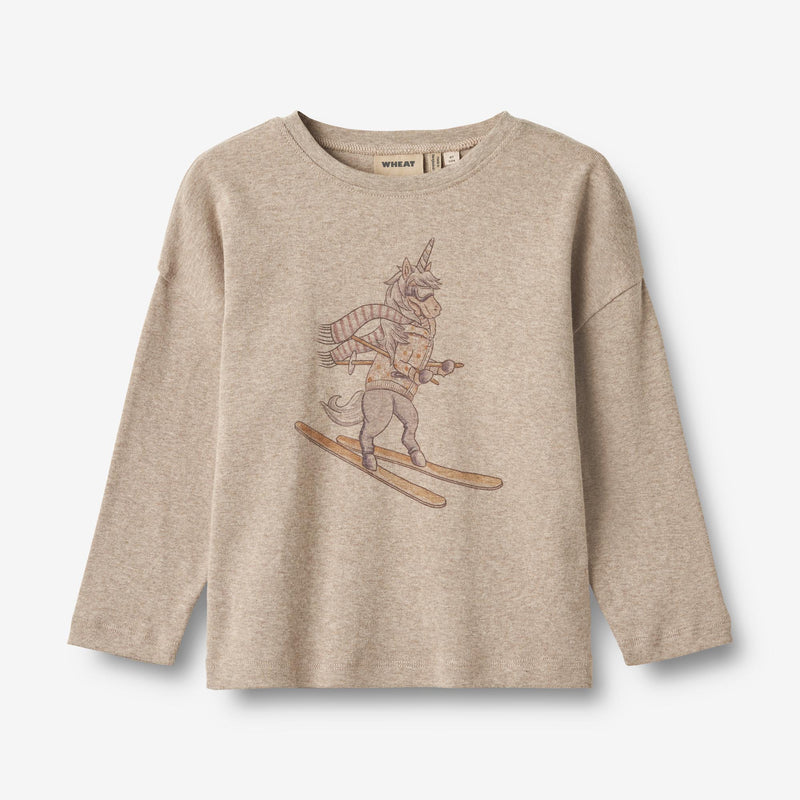 Wheat Main T-Shirt L/S Hanni Jersey Tops and T-Shirts 0072 gravel melange