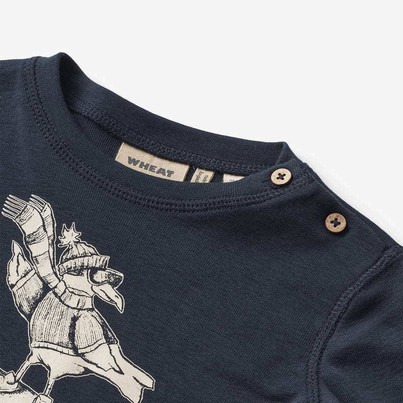 Wheat Main T-Shirt L/S Monty Jersey Tops and T-Shirts 1432 navy