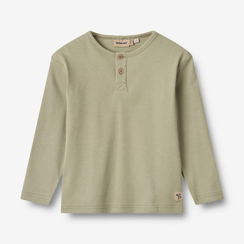 Wheat Main T-Shirt L/S Morris Jersey Tops and T-Shirts 1145 green tea