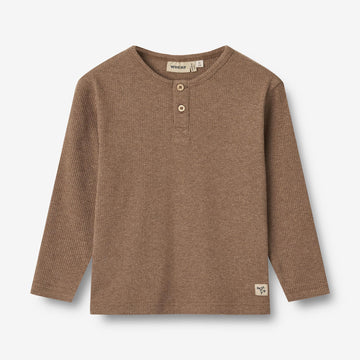 Wheat Main T-Shirt L/S Morris Jersey Tops and T-Shirts 3303 coffee melange