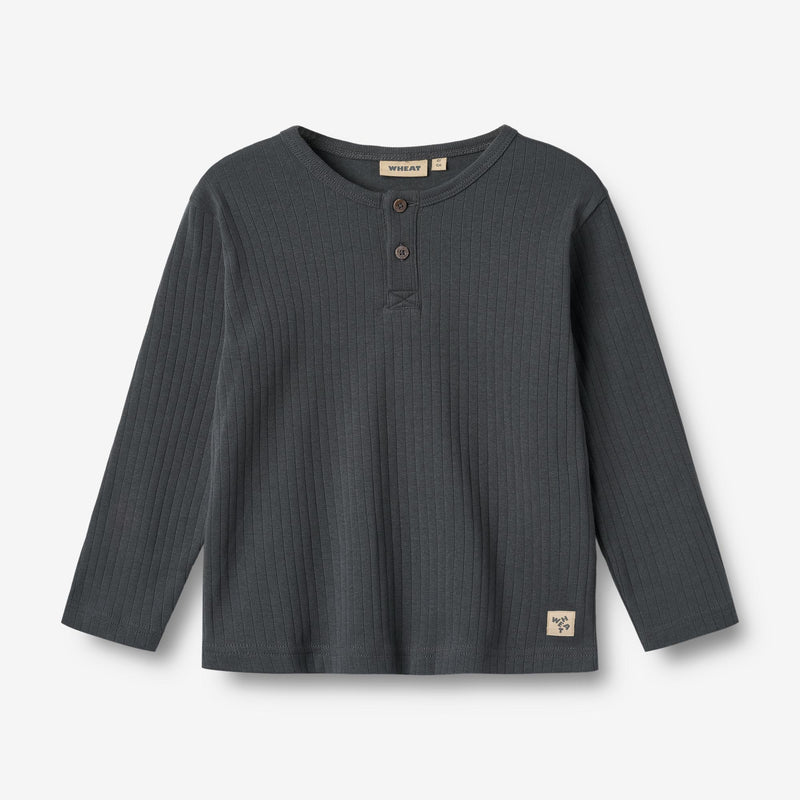 Wheat Main T-Shirt L/S Morris T-Shirt 9526 black sea