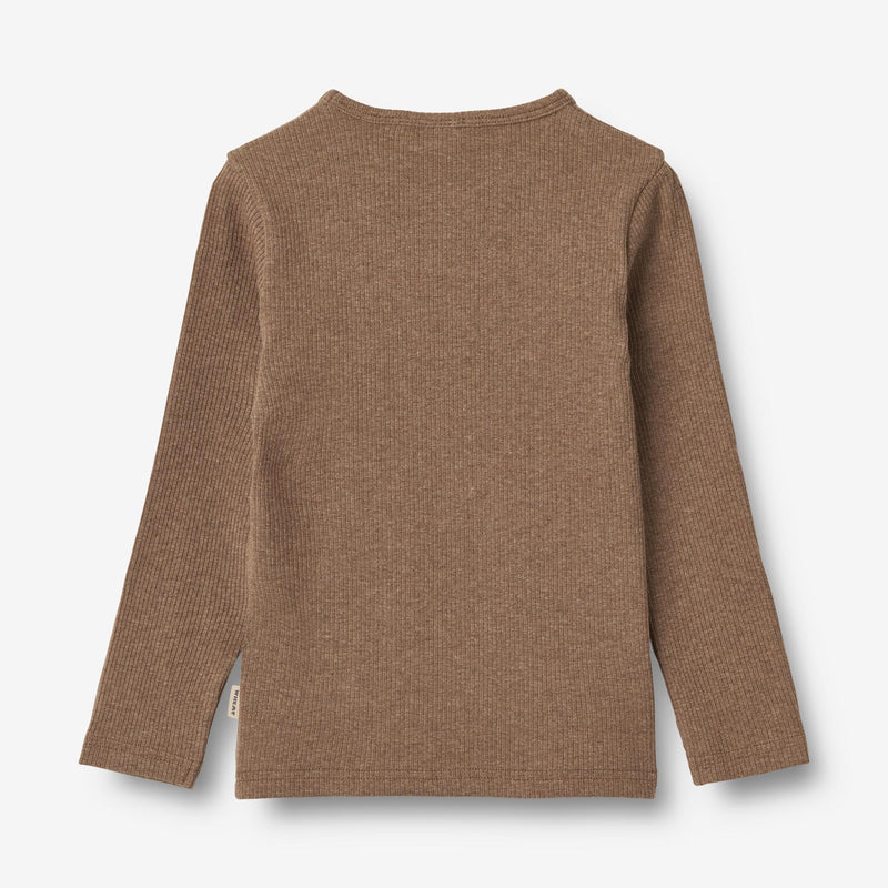 Wheat Main T-Shirt L/S Stig Jersey Tops and T-Shirts 3303 coffee melange