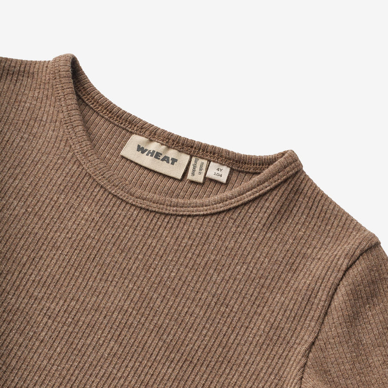 Wheat Main T-Shirt L/S Stig Jersey Tops and T-Shirts 3303 coffee melange