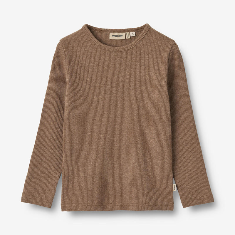 Wheat Main T-Shirt L/S Stig Jersey Tops and T-Shirts 3303 coffee melange