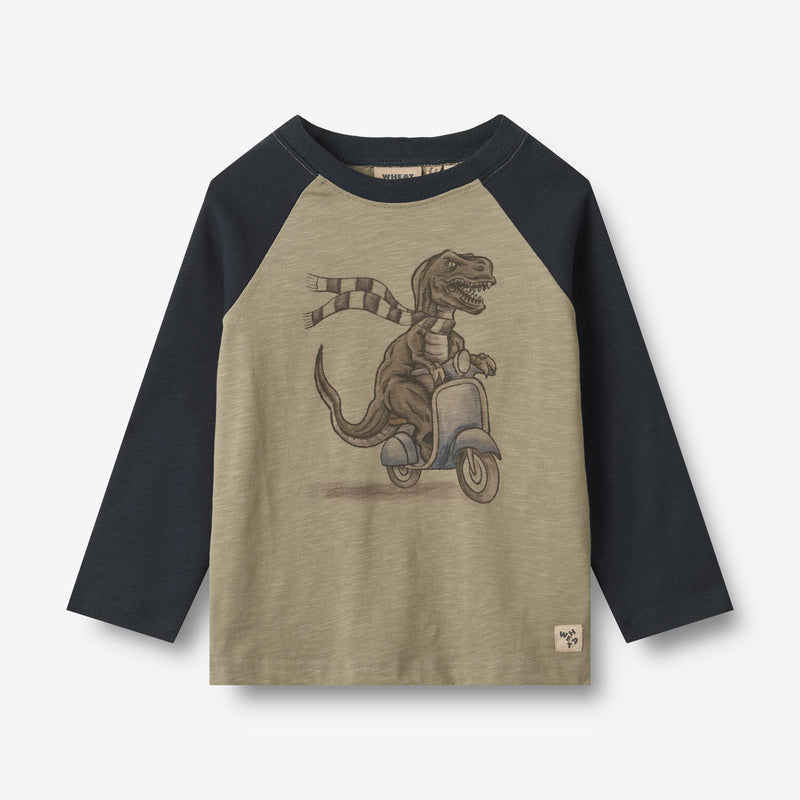 Wheat Main T-Shirt L/S Torbjørn Jersey Tops and T-Shirts 1137 dry sage